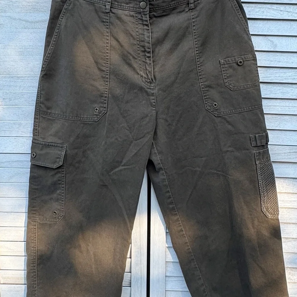 Lauren Ralph Lauren Olive Cargo Capri Pants Size 14 Utility Safari Cropped